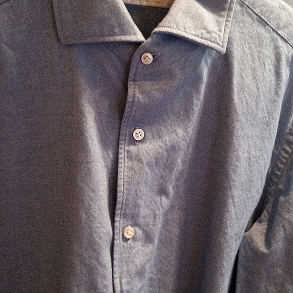 Luca Falconi Blue Button Down Luxury Shirt 17 43 - Picture 2 of 3